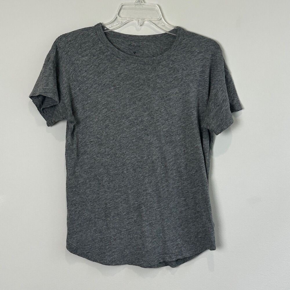 Madewell Gray Organic Cotton Tee Small Minimalist Casual Basics Capsule Minimal